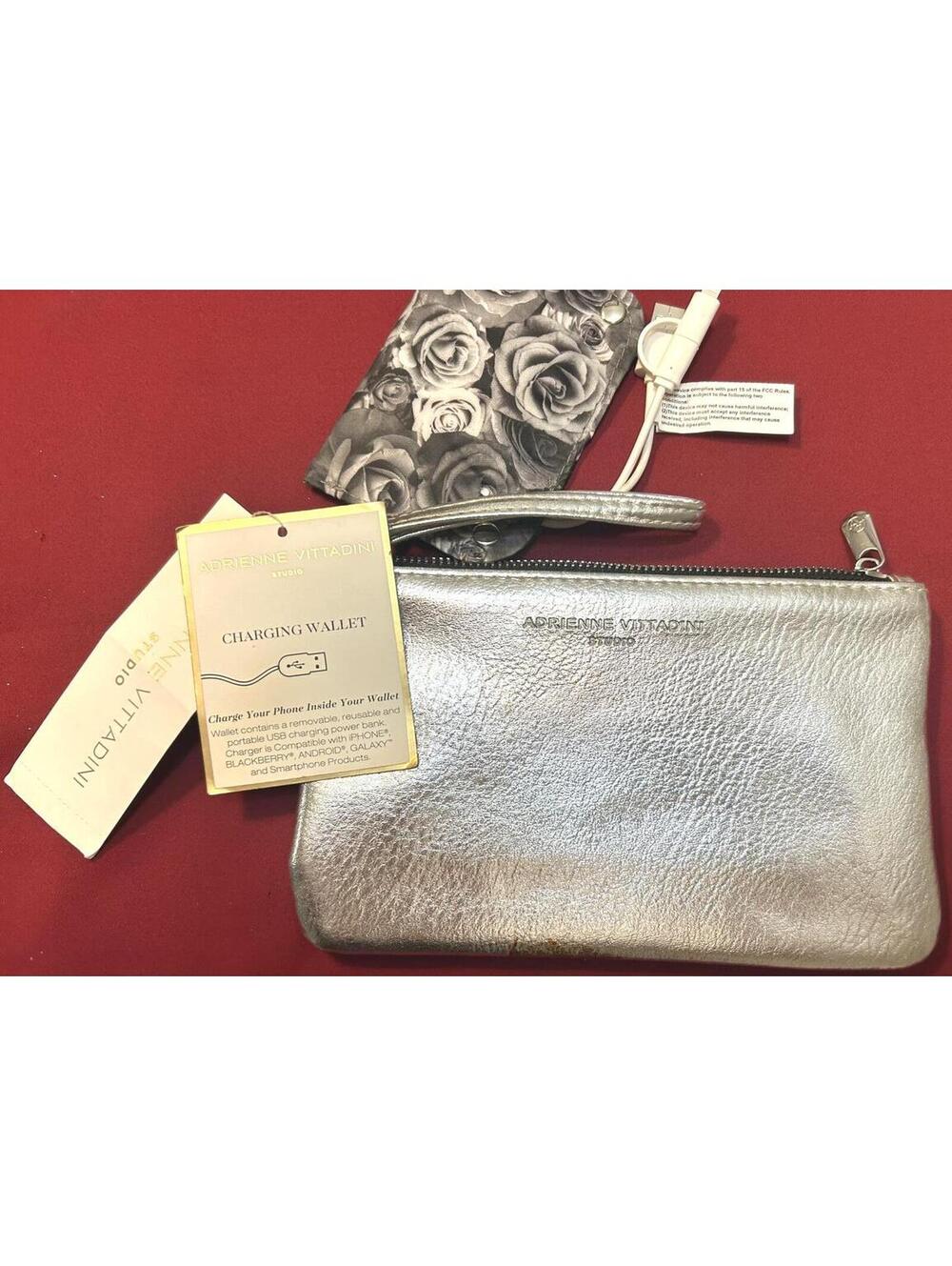 Silver Metallic Wristlet Wallet Clutch Purse